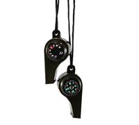 POPETPOP Sifflets de Survie Multifonction 2pcs avec Mini Boussole et Thermomètre, Légers en Plastique, Faciles à Porter pour Camping et Activités en Plein Air