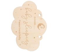 POPETPOP Sleeping Sign Wooden Wall Decor Quiet Please Door Hanger for Nursery Diameter
