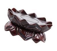 POPETPOP Socle en Bois de Lotus, Support Rond 10x12x4,8 Cm pour Statue Bouddha, Base Décorative pour Brûleur D’parfum et Présentoir D’artisanat Bois, Décoration Intérieure et Bureau