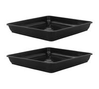 POPETPOP Soucoupe carrée en plastique de 40,6 cm d'épaisseur avec bords surélevés pour une utilisation en intérieur et en extérieur - Plateau d'égouttement d'eau pour pots de fleurs durable - 104 x