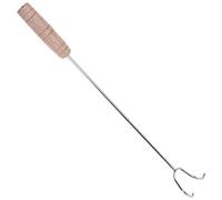 POPETPOP Spatule à Rôtir en Acier Inoxydable Manche en Ustensile Cuisine Double Crochet pour Barbecue et Camping Accessoire de Grillade 2 Pièces