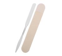 POPETPOP Spatule de Maquillage Acier Inoxydable Outil Mélangeur Cosmétique avec Manche Long Spatule Double Tête pour Fond de Teint et Mélange Professionnel