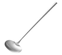 POPETPOP Spatule pour Wok en Acier Inoxydable Long Manche Ergonomique Grosse Louche Cuisine Résistante à la Chaleur Ustensile Métallique pour Cuisson Professionnelle et Restauration