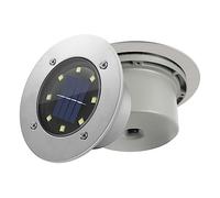 POPETPOP Spot Solaire Encastrable Étanche en Aluminium 8 Leds pour Éclairage de Sol à LED, pour Jardin et Piscine, Lampe Solaire de Recharge Extérieure