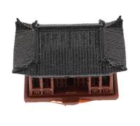 POPETPOP Statue de Pavillon Chinois Miniature, Décor Zen de Bureau, Marron | Plastique, pour Aquarium et Succulentes, Accent Décoratif, Ambiance Zen, Mini Paysage, Style Architecture Traditionnelle