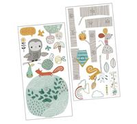 POPETPOP Sticker Mural Animaux Cartoon pour Garçon Fille Décoratif Toise de pour Chambre Garçon Fille Autocollant Coloré Murale pour Crèche et