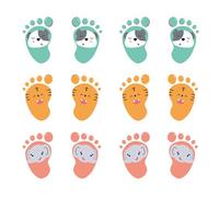 POPETPOP Stickers Muraux Chambre Garçon et Filles en Papier Forme Empreinte de Pied, Lot de 12pcs Pratiques pour Maison et Piscine, Réduit le Glissement Couleur Aléatoire