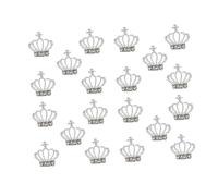 POPETPOP Strass Professionnelle Ongles Forme pour Alliage en Argenté Couronne Charmes 30pcs Élégante et Unique pour Décoration Fêtes de Noël Brillants D'ongles