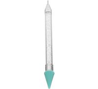 POPETPOP Stylo à Points pour Manucure Double Tête en Acrylique Blanc, Outil Facile à Utiliser pour Nail Art Sélection de Cristaux, pour Artistes Professionnels et Débutants