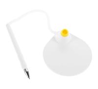 POPETPOP Stylo de Bureau Fixe Blanc 0,5mm en Plastique Résistant avec Chaîne et Support, Stylo de Comptoir Élégant pour Banque et Accueil Professionnel, Lot de 4