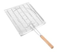 POPETPOP Support à Toast en Acier Inoxydable Pliable pour Barbecue et Camping, Grille-Pain Multifonction pour Tortillas et Maïs, Plateau Perforé Léger et Résistant, Accessoire la Cuisine