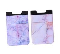 POPETPOP Support Adhésif Téléphone Créatif Porte-Cartes Marbré pour Smartphone Unisexe Ruban Adhésif Solide Multi-Cartes Rouge et Violet Compacte