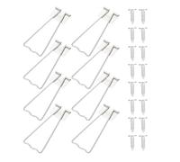 POPETPOP Support Arrière de Cadre Photo en Fer Argenté Petit Format, Lot de 8 Set de Supports et 16 Vis, Fixation Stable Triangulaire pour Chevalet, pour Présentation Photo Décorative