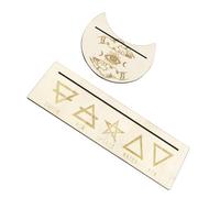 POPETPOP Support Cartes Tarot Bois et Élégant Formes et Lune avec Motifs Accessoire Divination Décoration pour Voyance et Sacrifice Religieux