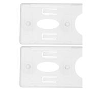 POPETPOP Support de Badge de Télépéage et Porte-Cartes en Plastique Transparent, Lot de 2 Ventouse pour Pare-Brise, Usage Voiture en Stationnement et Assurance