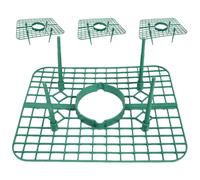 POPETPOP Support de Culture pour Fraisiers 4 Pcs Vert, Cadre Carré en Plastique Résistant, Treillis Grimpant pour Pot de Jardin, Support de Montage pour Culture en Pot, Jardinage Extérieur