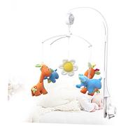 POPETPOP Support de Mobile Musical Garçon Fille Rotation avec Boîte à Musique à Remontoir Berceuse Compatible Lit Garçon Fille et Berceau Suspendu