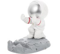 POPETPOP Support de Téléphone Astronaute en Résine Argentée Figurine Décorative de Bureau pour Garçon et Filles Accessoire Créatif et Stable pour Smartphone Présent Original et