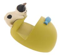 POPETPOP Support de Téléphone Portable Mignon en Résine Forme Chat Jaune, Support Stable et Ferme pour Bureau, Décoration Adorable pour Garçon et Filles et Amis