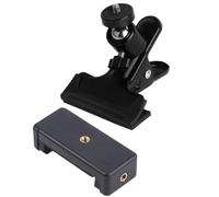 POPETPOP Support de Téléphone Portable Noir en Caoutchouc et Abs, Clip de Bureau Portable pour Libérer Les Mains, pour Chambre et Salon Style Aléatoire