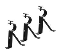 POPETPOP Support de Tringle à Rideau Réglable Lot de 3 Noir Longueur Ajustable, Design Élégant et Solide pour Mural pour Fenêtres