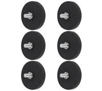 POPETPOP Support Magnétique Rond Revêtu de Caoutchouc Lot de 6 Aimants de Montage Filetage M6 pour Usage Industriel et Fixation de Plaques d'Immatriculation
