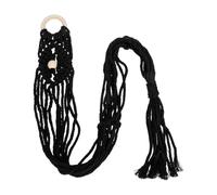POPETPOP Support Mural Style Simple et Élégant Corde en Coton Noir en Macramé Tissé pour Guitare et Ukulélé pour Décoration Intérieure et Jardin