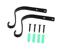 POPETPOP Support Murale en Fer 2 Pièces pour Pots de Fleurs et Carillons Éoliens Crochet Suspendu Jardin Extérieur Balcon Fixation par Vis