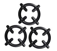 POPETPOP Supports de Brûleurs à Gaz pour Casseroles Design Spécial sans Bavures Lot de 3 en Fer Noir et Cafetières pour Cuisinière à Gaz et Poêle