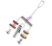 POPETPOP Suspendre pour Oiseaux Acier Inoxydable avec Cloche Interactif pour Cage Stimule Lactivité Physique et Mentale des Perroquets et Petits Oiseaux