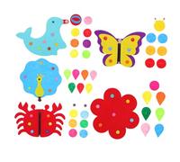 POPETPOP Tableau De Boutons Interactif en Tissu Non Tissé pour Tout-Petits, Lot De 5 Pièces, Jouet à Boutons pour Bébé, Matériel Éducatif Montessori, Développement Motricité Fine en Maternelle