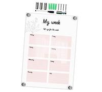 POPETPOP Tableau Mural Transparent Effaçable à Sec Simple pour Notes et Messages Planificateur Pratique Acrylique pour Maison École et Bureau