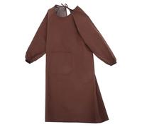 POPETPOP Tablier Imperméable à Manches Longues Cuisine et Jardinage Résistant à L’Huile Couleur Café Unisexe avec Poche Fonctionnelle Protection Éclaboussures Lavage Machine Usage