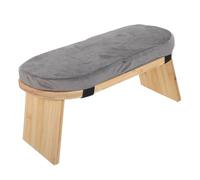 POPETPOP Tabouret de Prière Pliant en Bois Gris Petit Siège Ergonomique pour Agenouillements Coussin Banc de Contemplation Portable pour Yoga Pleine Conscience et Posture à Genoux