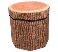 POPETPOP Tabouret de Rangement Pliable Rond en Bois Coffre avec Couvercle Tabouret Multifonction pour Maison et Salon Compact pour Rangement Pratique et Assise Confortable Robuste