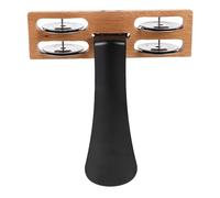 POPETPOP Tambourin à Double Rangée de Grelots Métalliques Portable en Plastique et Bois, Instrument de Percussion pour Performances de Rue et Jeux de Fête