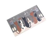 POPETPOP Tapis De Porte Antidérapant Jacquard avec Motif De Chat Absorbant Et Facile à Nettoyer pour Intérieur Et Extérieur Gris