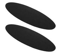 POPETPOP Tapis Rond Noir Lot de 2 pour Platine Vinyle Tapis Antistatique en Laine 285 MM Accessoires pour Disques Vinyles Ambiance Chaleureuse Café et Salon