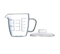 POPETPOP Tasse à Lait Maison avec Couvercle et Échelle Intégrée en Verre Résistant la Chaleur 250ml Adaptée pour Café et Bière, pour Mariage et Banquet