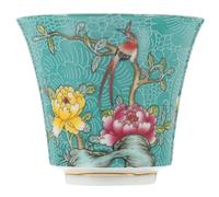 POPETPOP Tasse à Thé en Céramique Ancienne Style Rétro Motif Fleurs et Oiseaux, Faite Main, sans Odeur, Maison Restaurant