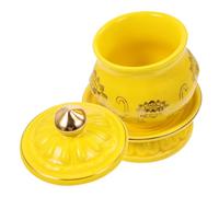 POPETPOP Tasse Bouddhiste Porcelaine Lotus Jaune Récipient pour Eau Bénite Décoration pour Temple et Maison Multi-usage pour Rites Spirituels
