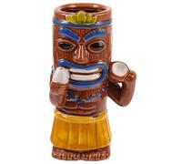 POPETPOP Tasse Tiki Créative en Céramique pour Cocktails Forme Élégante Unique, Stabilité Assurée, pour Fêtes Hawaïennes et Banquets de Mariage