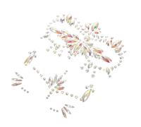 POPETPOP Tatouages Autocollants de Pierres Précieuses Fluorescentes Visage 3 Pièces Taille Moyenne Bijoux Phosphorescents pour Fête Halloween Adultes et Garçon et Filles