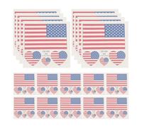 POPETPOP Tatouages Temporaires Imperméables en Plastique Autocollants Drapeau Américain 25pcs Lavables et Amovibles Coupe Monde pour Décoration de Voitures et Portes