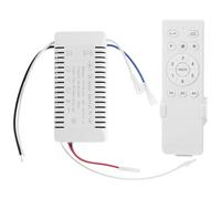 POPETPOP Télécommande pour ventilateur de plafond AC, Télécommande sans fil avec récepteur, circuit d’isolation stable, contrôle d’éclairage, 6 vitesses, minuterie 1/2/4 heures, plastique