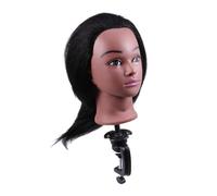 POPETPOP Tête Mannequin Coiffeur Peau Noire Cheveux Naturels Entraînement Coiffure Salon Cosmétologie