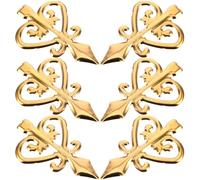 POPETPOP Têtes de Clôture en Aluminium Doré Lot de 6, Embouts Décoratifs pour Jardin Extérieur, Accessoires Anti-Escalade pour Barrière et Palissade Sécurisée