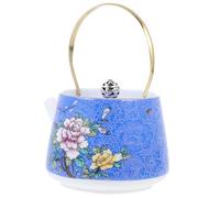 POPETPOP Théière Céramique Résistante Chaleur avec Poignée Anti-brûlure Décoration Intérieure Vintage pour Maison et Bureau Théière à Infuseur Pratique et Design Bleu Vernis