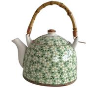 POPETPOP Théière Japonaise en Céramique 12L avec Passoire Intégrée Bouilloire à Thé Rétro Vert Clair pour Maison Bureau et Service à Thé Traditionnel