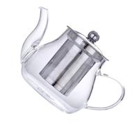 POPETPOP Théière Verre Borosilicate Résistante Chaleur avec Filtre Inoxydable Théière Transparente Pratique pour Maison et Infusion de Thé Vrac